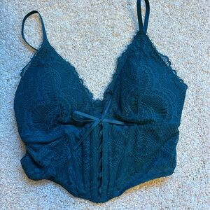 Hollister Teal Lace Bralette Top